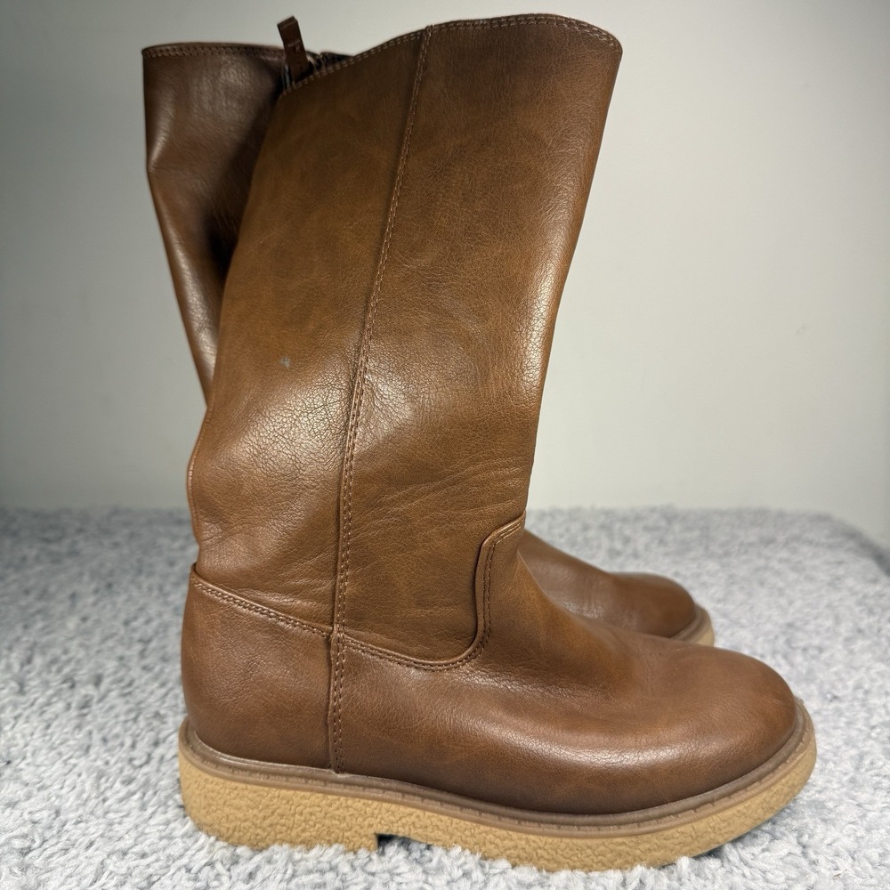 Cat & Jack Girls Brown Mid-Calf Boots Size 1 Pre-Owned